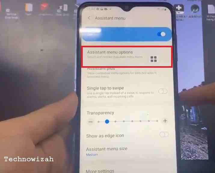 How to screenshot Samsung Galaxy A12 with the Assistant menu