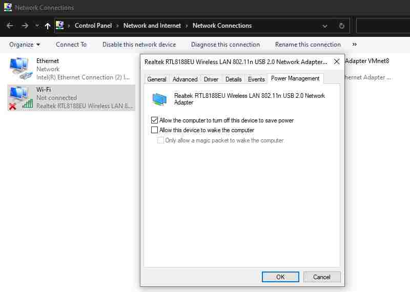 Check Power Management Settings