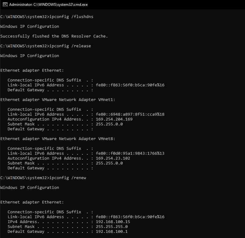 Flush DNS And Renew IP
