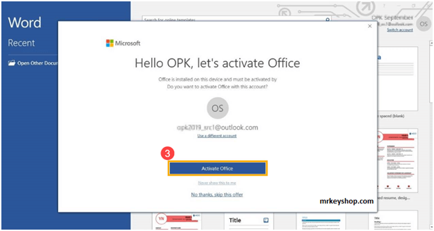 How to activate Office 2019 Home & Business