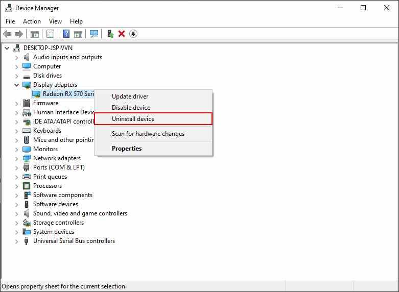 Reinstall the Graphics Card Driver