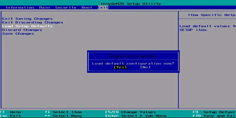 Reset BIOSUEFI Configuration