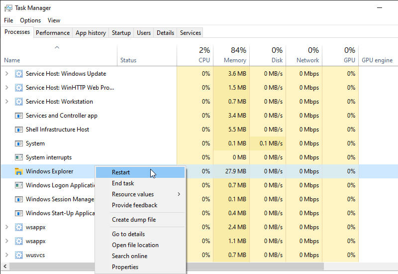 Reset File Explorer