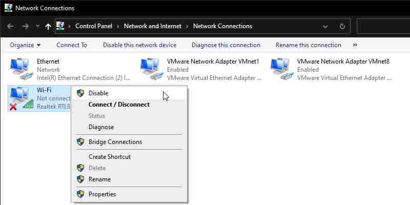 Reset WiFi Network