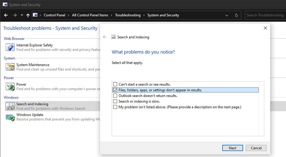 Run Windows Troubleshooter