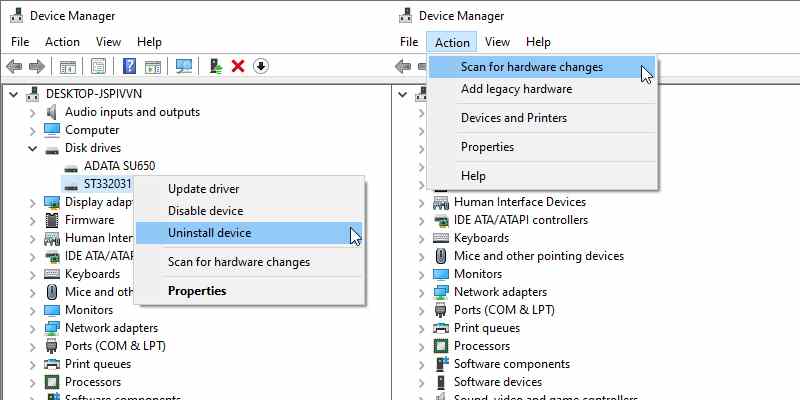 Uninstall & Reinstall Disk Drive