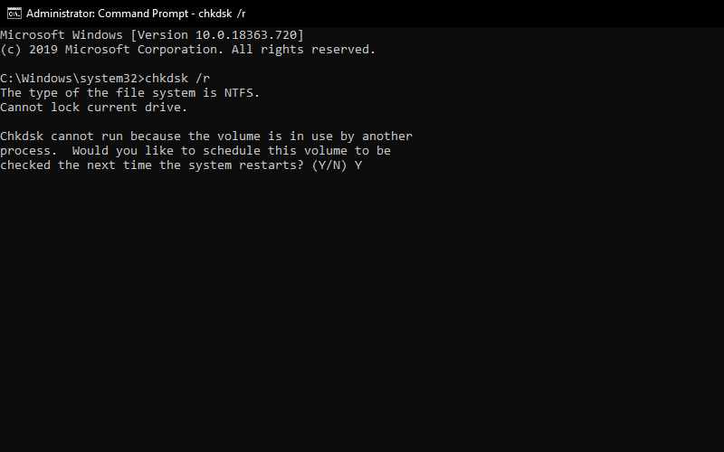 Use CHKDSK Scan
