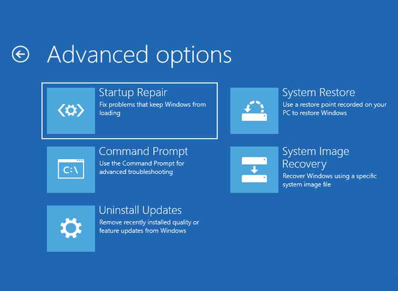 Windows Startup Repair From Advanced Options