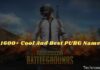 1600+ Cool And Best PUBG Name