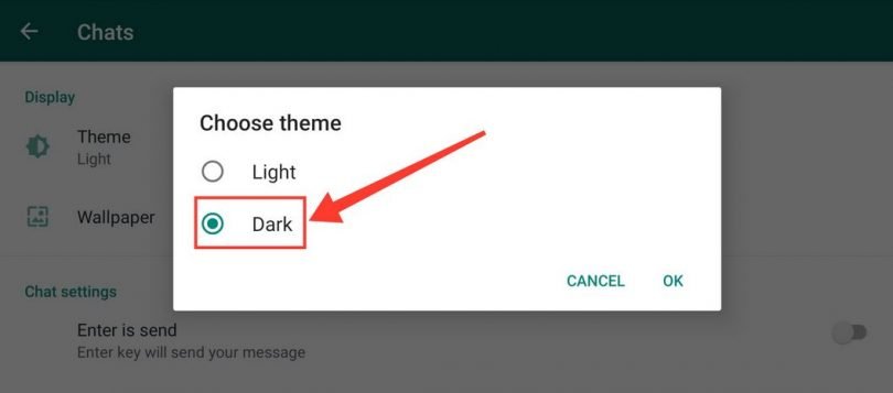 Steps to Change WhatsApp Dark Theme