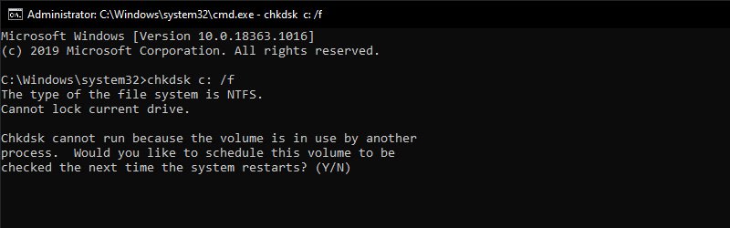 Check Disk Scan