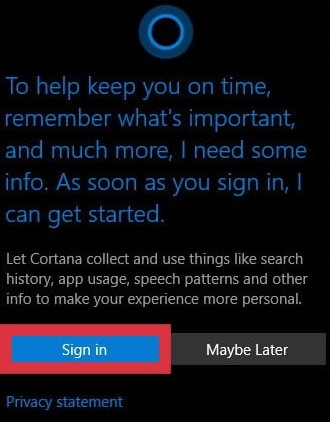 Enable Cortana