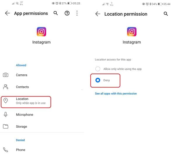 How to Hide Instagram Location on Android