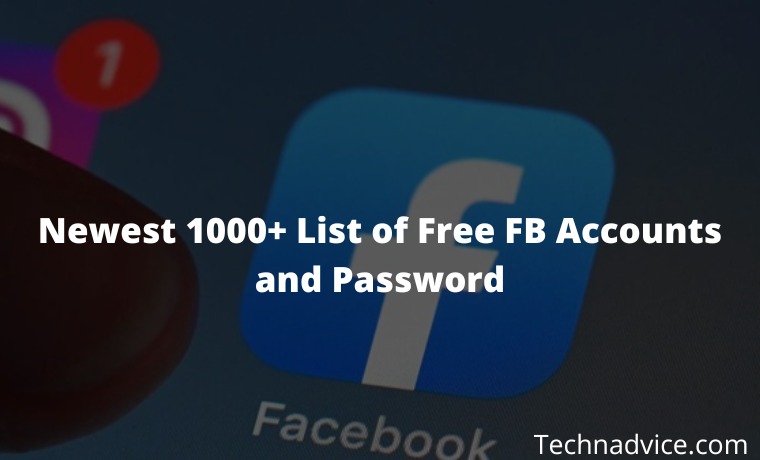 1000+ Newest Free Facebook Accounts and Password