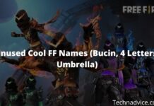 9051+ Unused Cool FF Names (Bucin, 4 Letters, Umbrella)