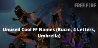 9051+ Unused Cool FF Names (Bucin, 4 Letters, Umbrella)