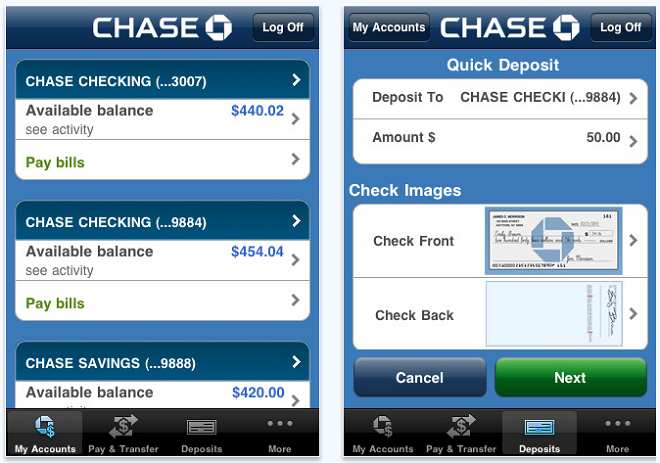 How to screenshot Chase Bank account balance